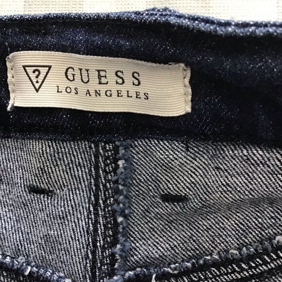 GUESS jeans shorts distressed blue denim size 26 sexy mini shorts stretchy - Picture 3 of 9